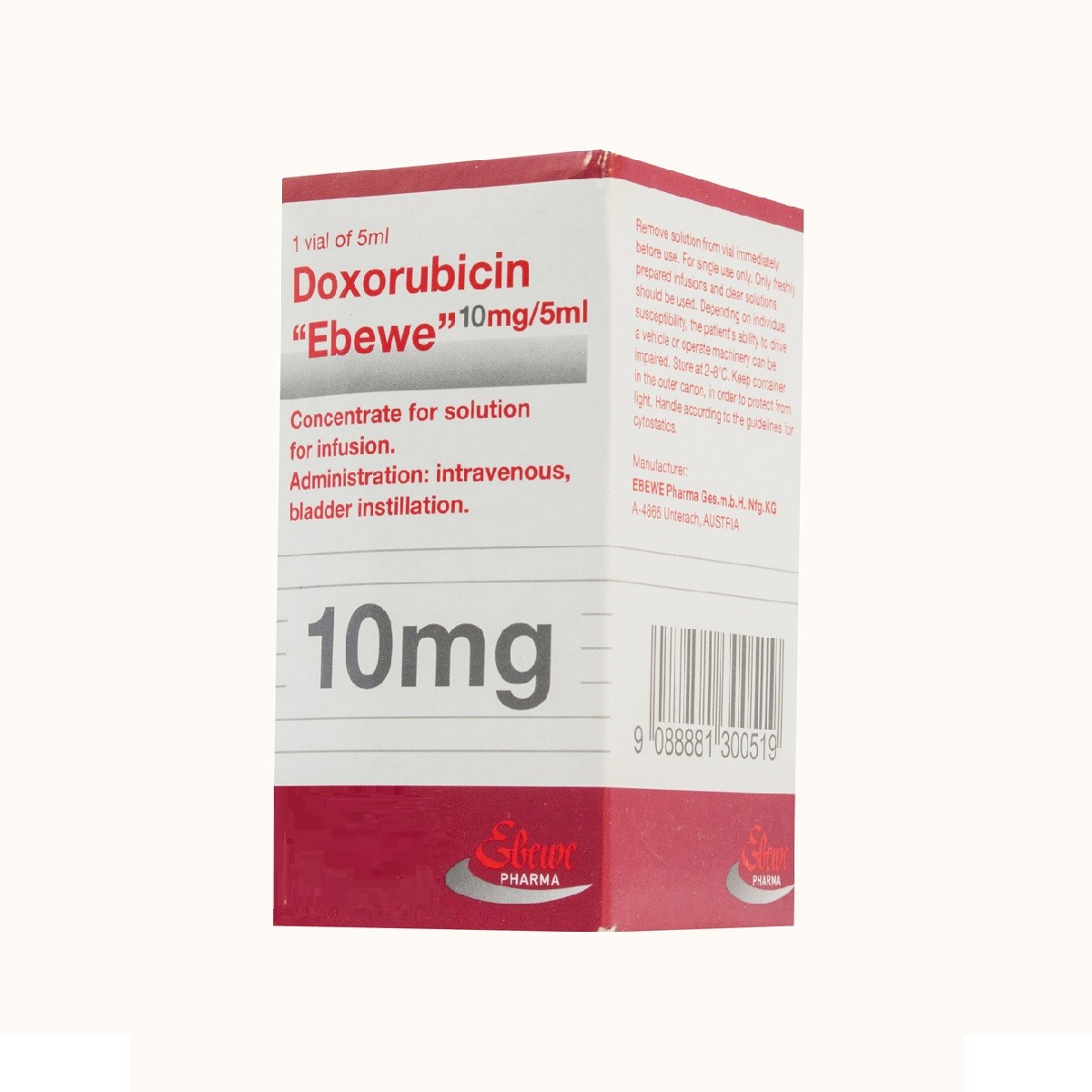 Doxorubicin Ebewe 10mg/5ml H/1 lọ
