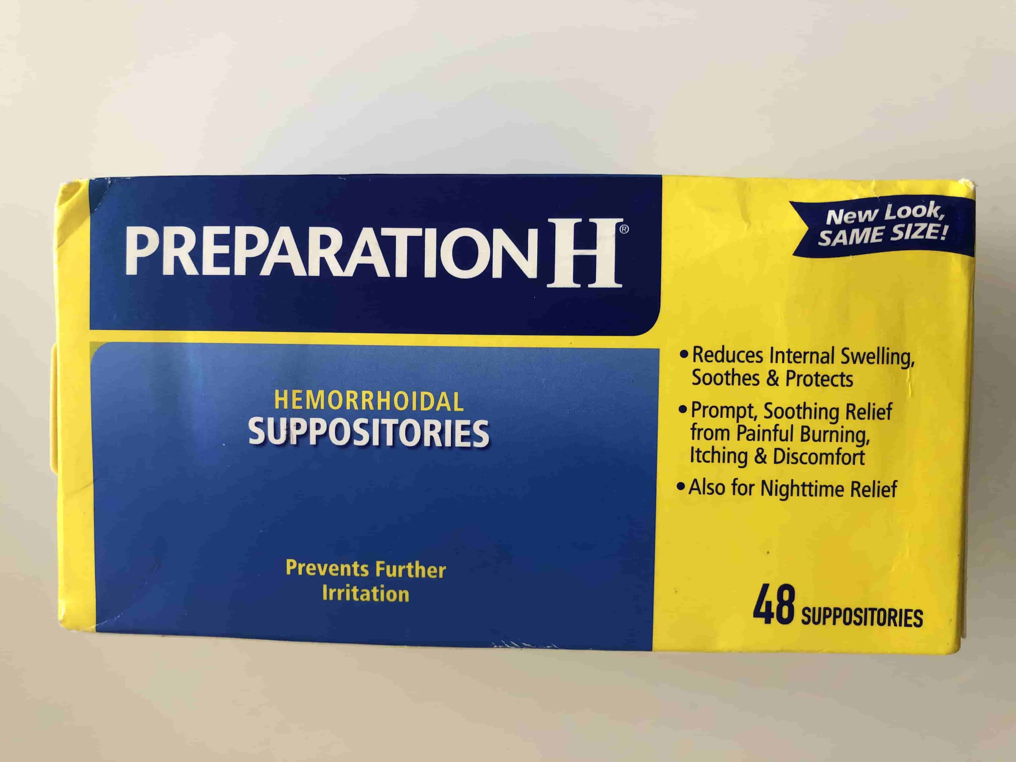 Thuốc TRĨ NỘI Preparation H® Suppositories Viên Đặt Hậu Môn, mỗi hộp 48 viên