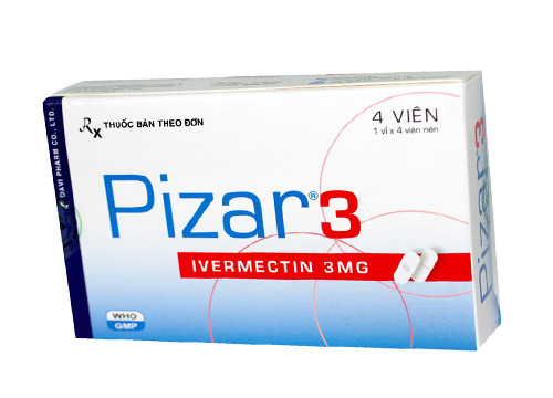 PIZAR 3 MG HỘP 4 VIÊN THUỐC TẨY GIUN, SÁN