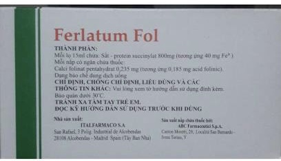 Ferlatum Fol H/10 ống uống 15 ml ( bổ sung sắt)