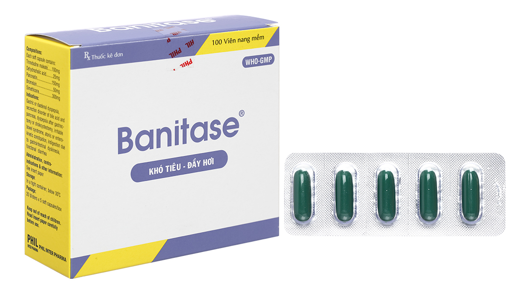 Banitase H/100 viên (trị đầy hơi, khó tiêu)