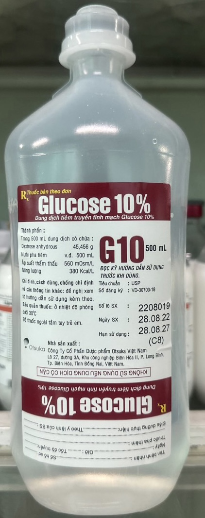 GLUCOSE 10% 500ML DỊCH TRUYỀN Otsuka thùng 25 chai